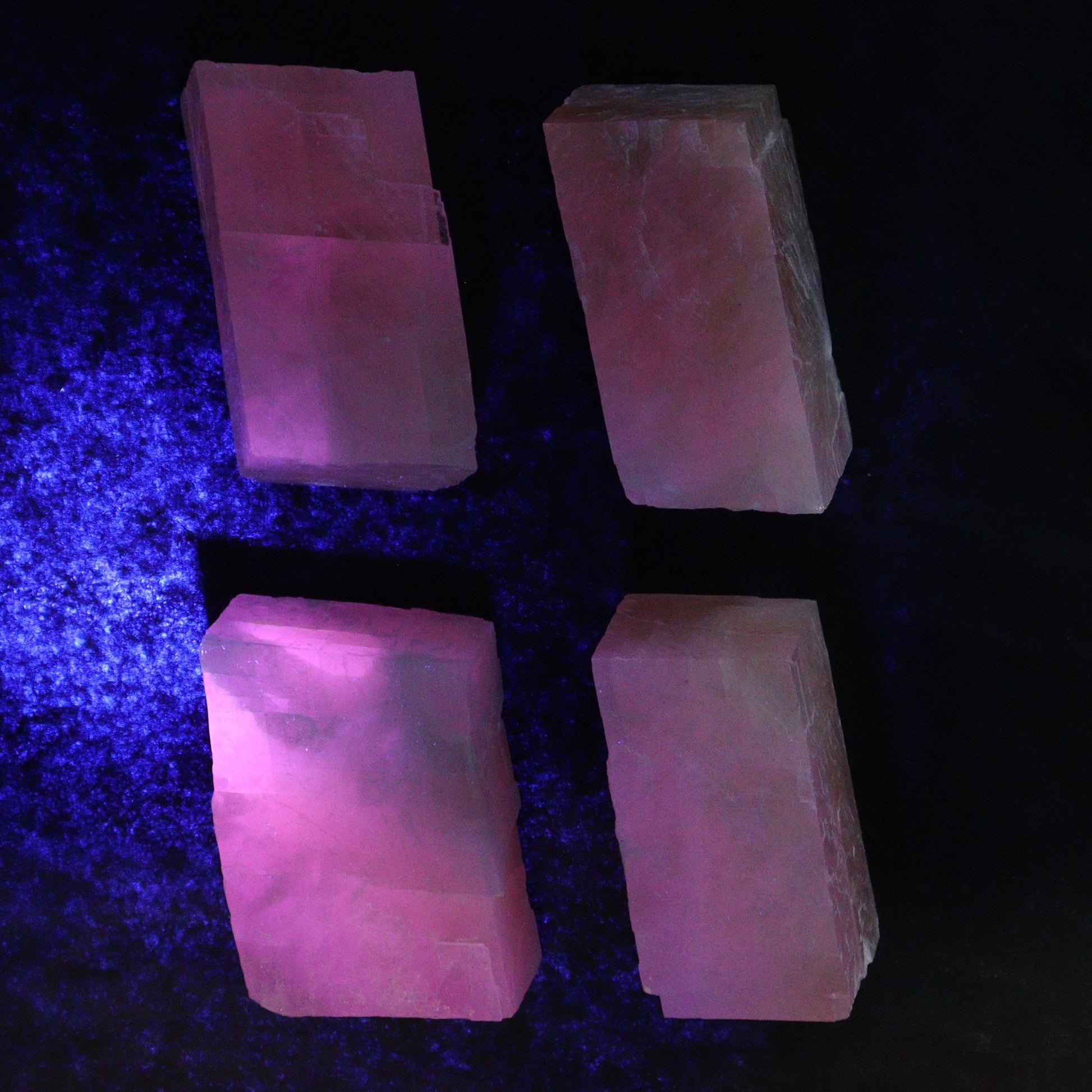 Pink Optical Calcite (Fluorescent) Set of 12 - Expert Wholesale and Supplier of Wholesale Crystals & Bulk Gemstones, ["Calcite","Mexico","Optical Calcite"]