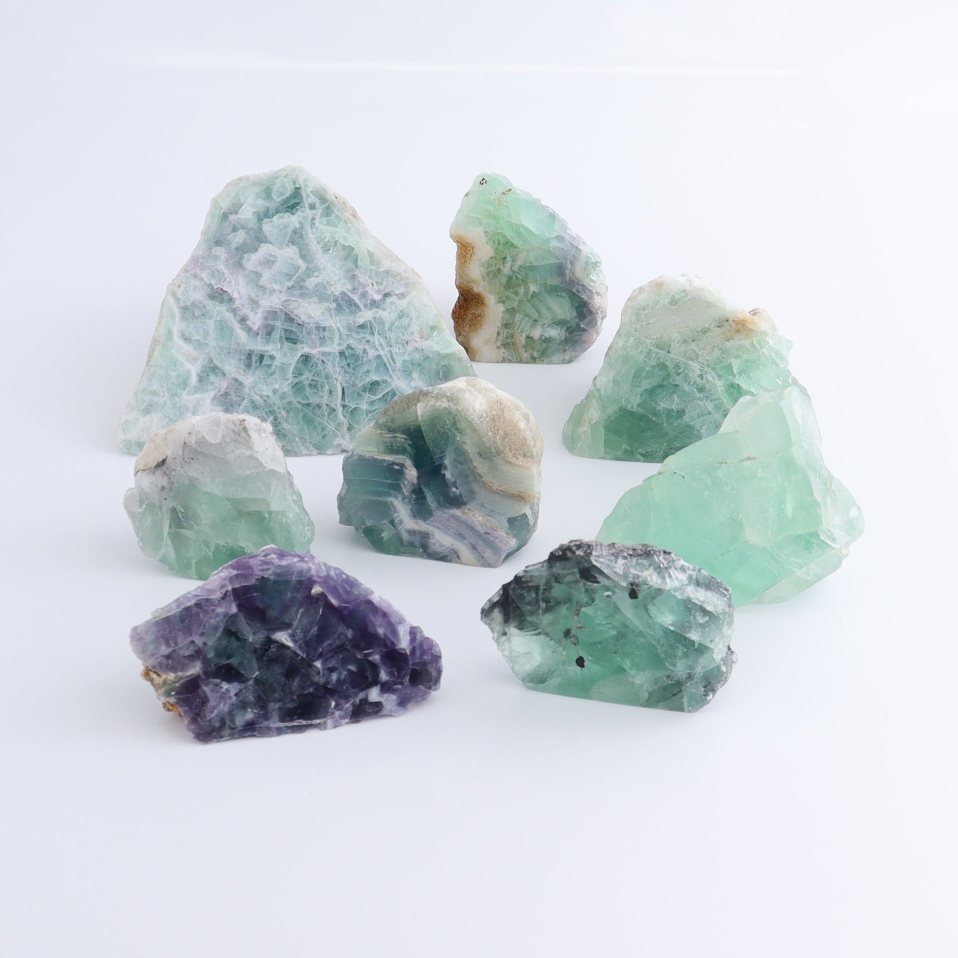 Fluorite Face Polished Set of 8 - Expert Wholesale and Supplier of Wholesale Crystals & Bulk Gemstones, ["Face Polished","Fluorite","Mexico"]