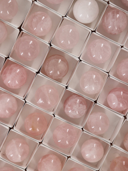 Rose Quartz Spheres Set of 48