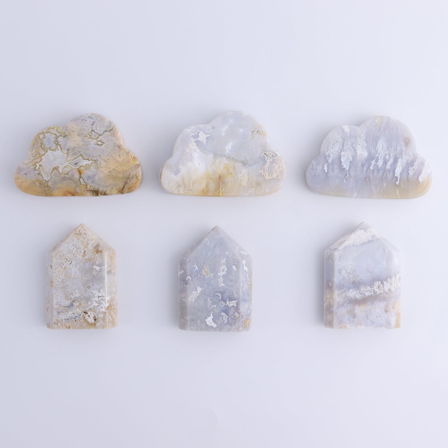 Agate Clouds and Towers Set of 6 - Expert Wholesale and Supplier of Wholesale Crystals & Bulk Gemstones, ["Agate","Clouds","Towers"]