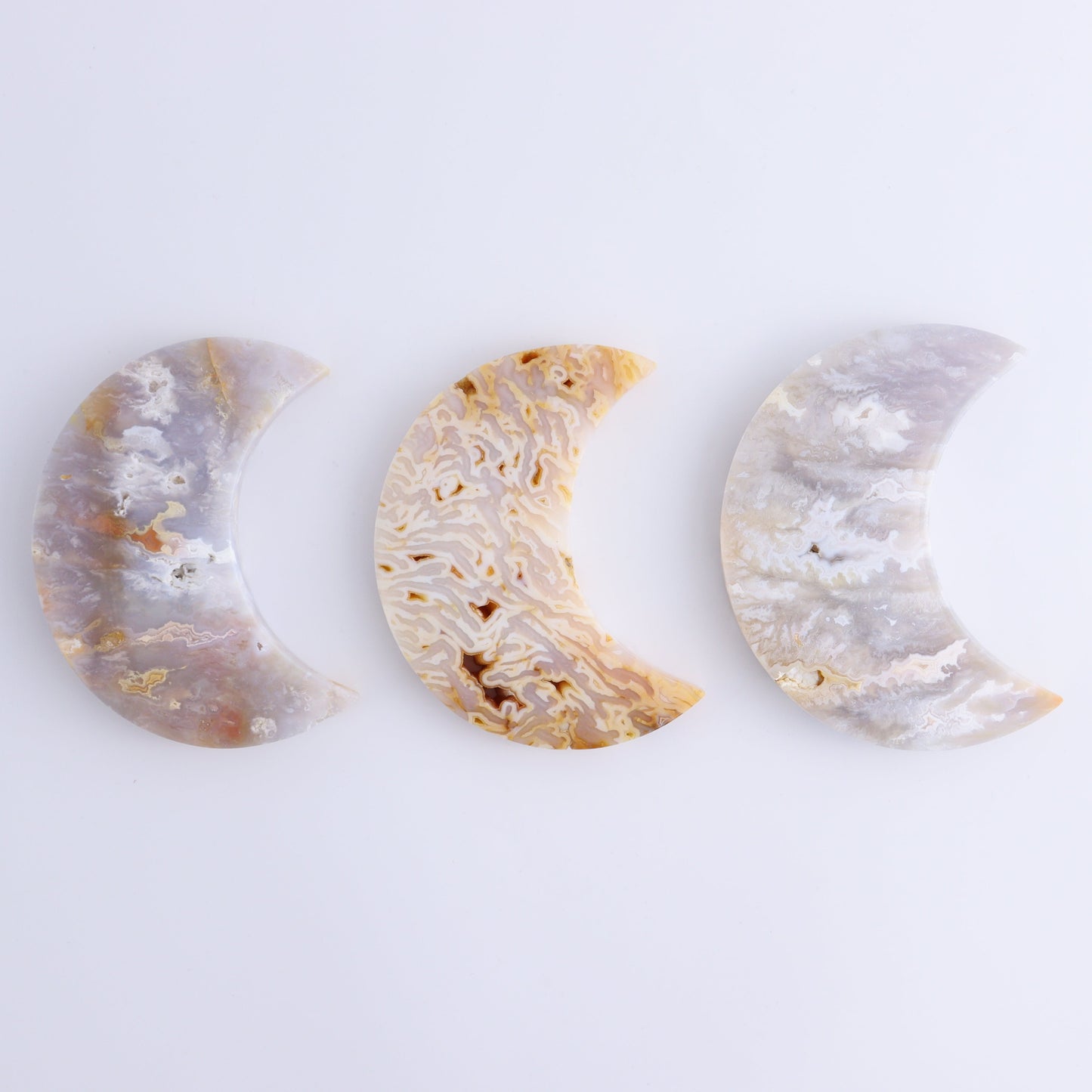 Agate Moons Set of 9 - Expert Wholesale and Supplier of Wholesale Crystals & Bulk Gemstones, ["Agate","moons"]