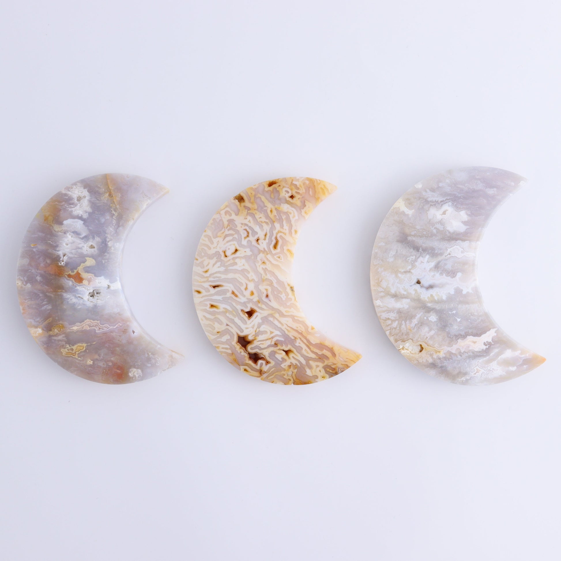 Agate Moons Set of 9 - Expert Wholesale and Supplier of Wholesale Crystals & Bulk Gemstones, ["Agate","moons"]