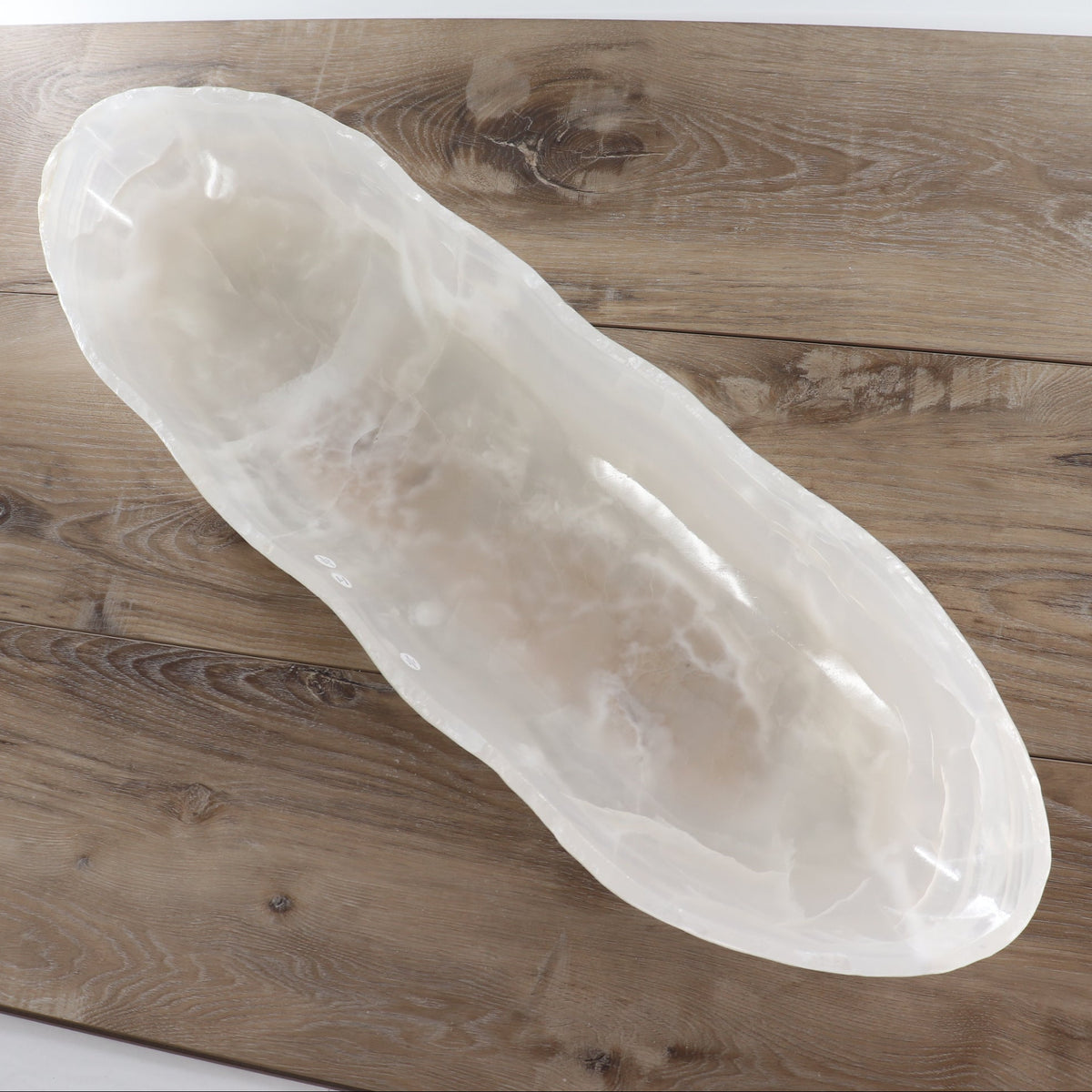 Mexican Onyx/Calcite Canoe Bowl 28"