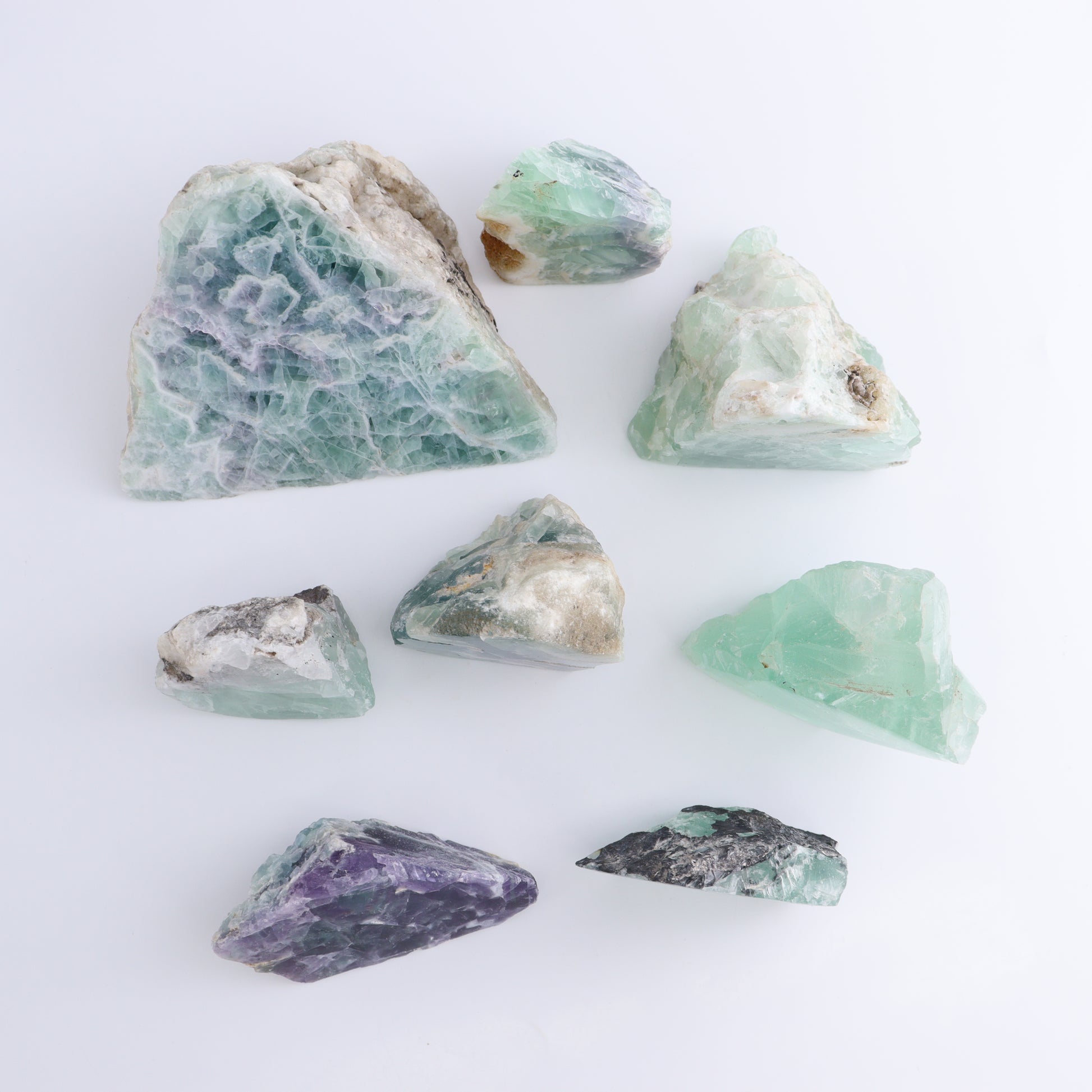 Fluorite Face Polished Set of 8 - Expert Wholesale and Supplier of Wholesale Crystals & Bulk Gemstones, ["Face Polished","Fluorite","Mexico"]
