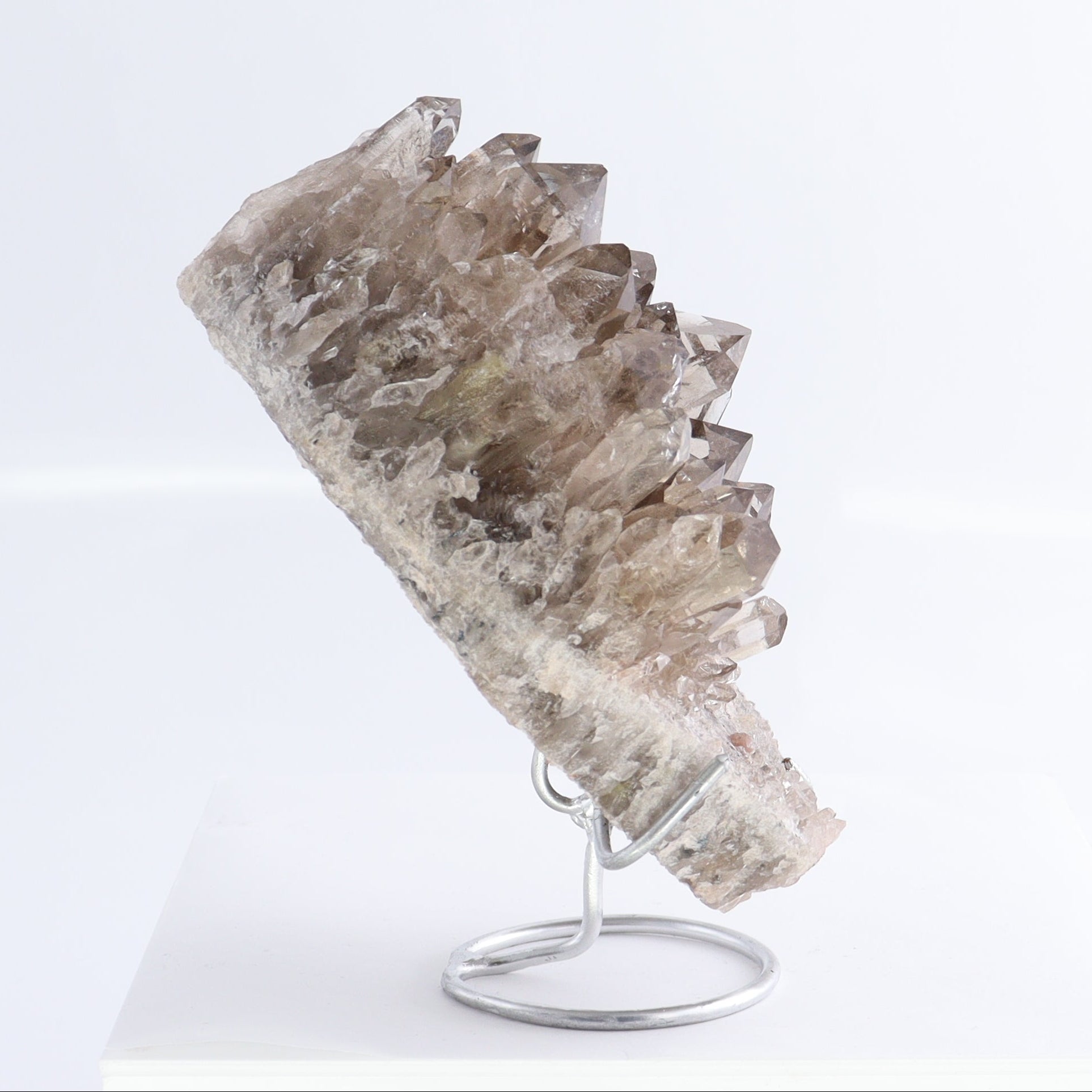 Smoky Quartz Clusters with Stand Set of 2 - Expert Wholesale and Supplier of Wholesale Crystals & Bulk Gemstones, ["cluster","Clusters","Quartz","Smoky Quartz"]