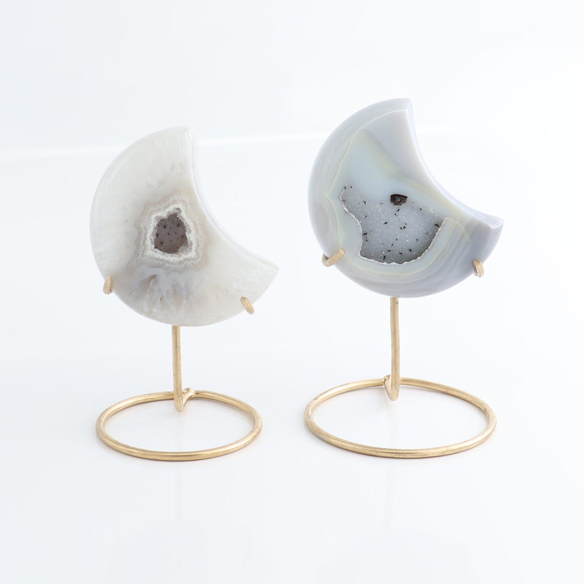Agate Moons with Stand Set of 5