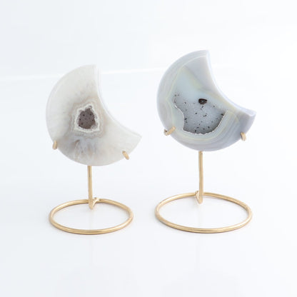 Agate Moons with Stand Set of 5