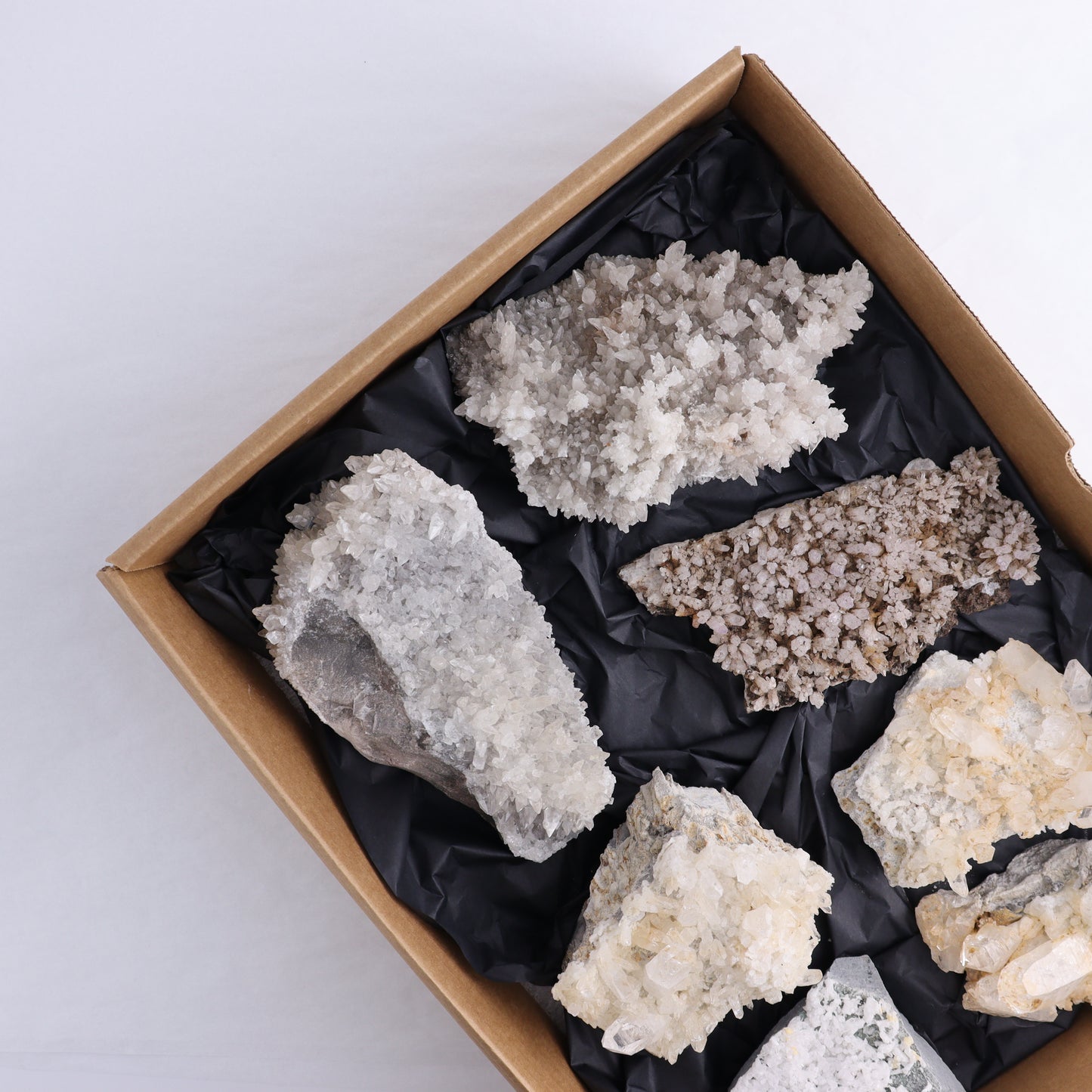 Mexican Quartz Clusters Set of 7 - Expert Wholesale and Supplier of Wholesale Crystals & Bulk Gemstones, ["close_50","Clusters","Mexico","Quartz"]