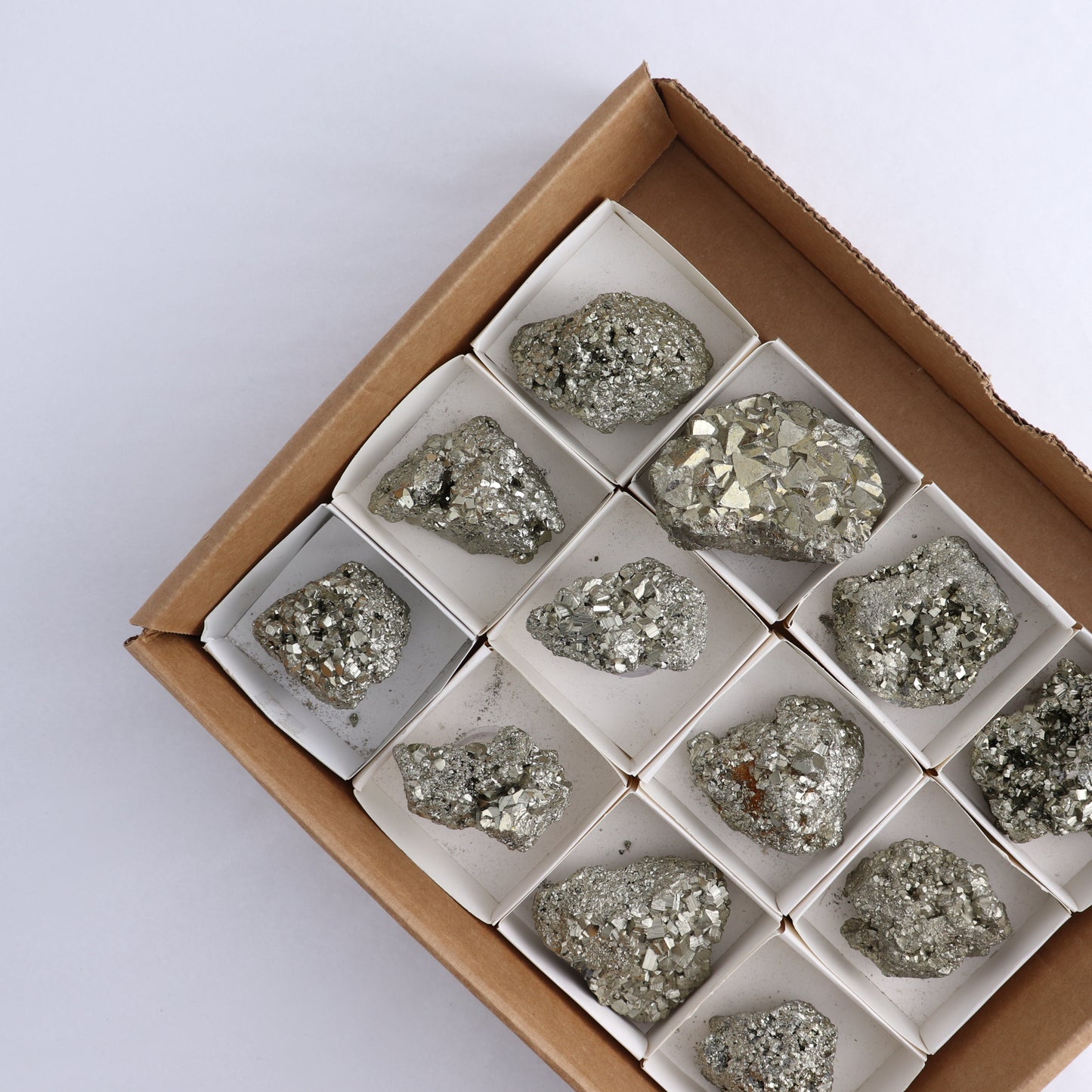 Pyrite Clusters Set of 12