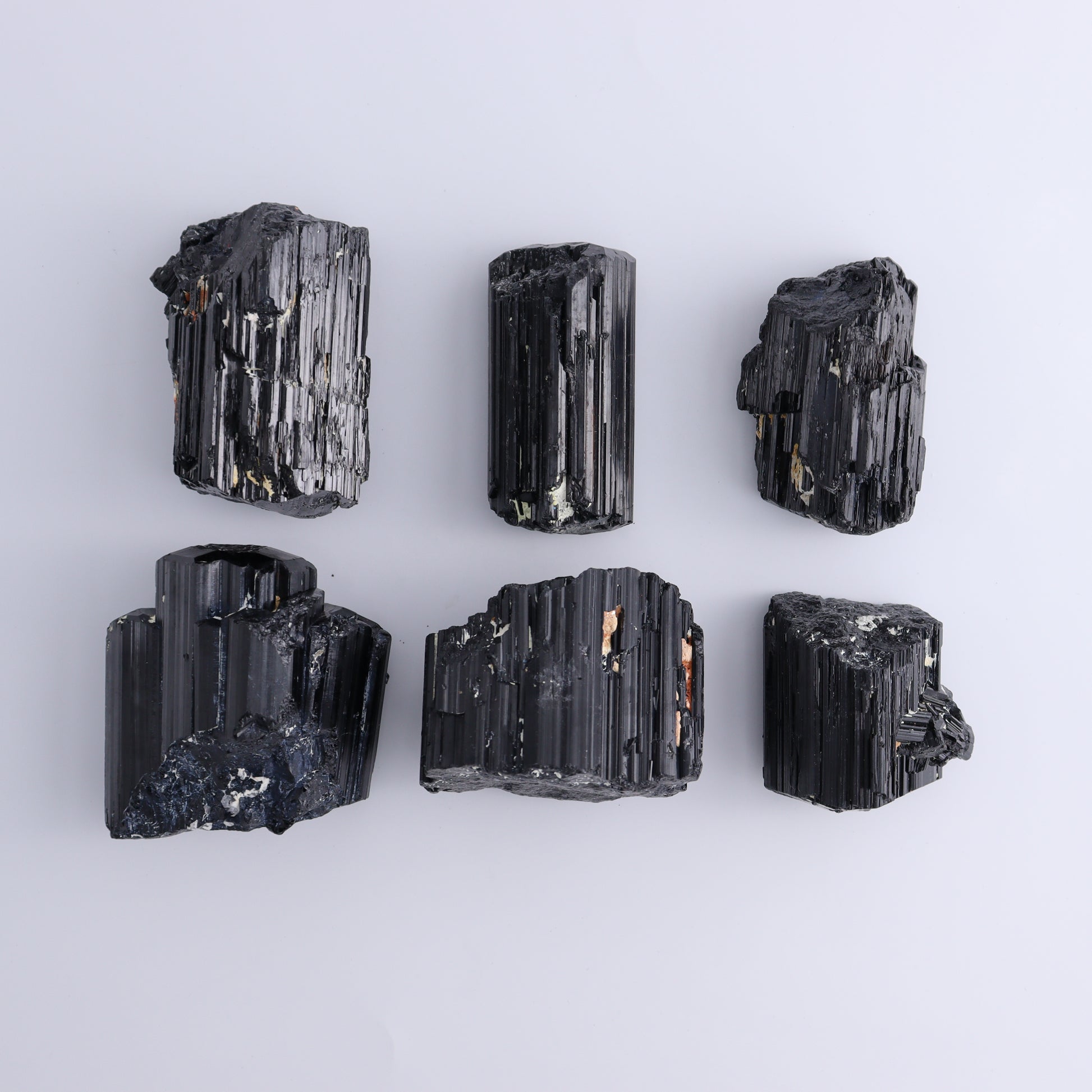 Black Tourmaline Roughs Set of 6 - Expert Wholesale and Supplier of Wholesale Crystals & Bulk Gemstones, ["Black Tourmaline","Madagascar","Rough","Tourmaline"]