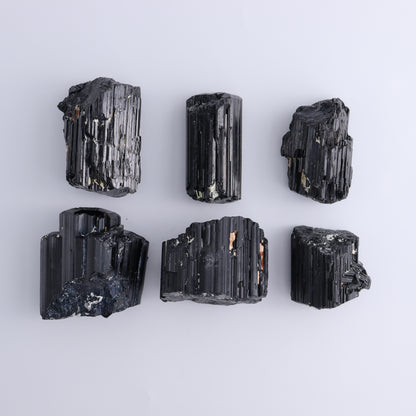 Black Tourmaline Roughs Set of 6 - Expert Wholesale and Supplier of Wholesale Crystals & Bulk Gemstones, ["Black Tourmaline","Madagascar","Rough","Tourmaline"]