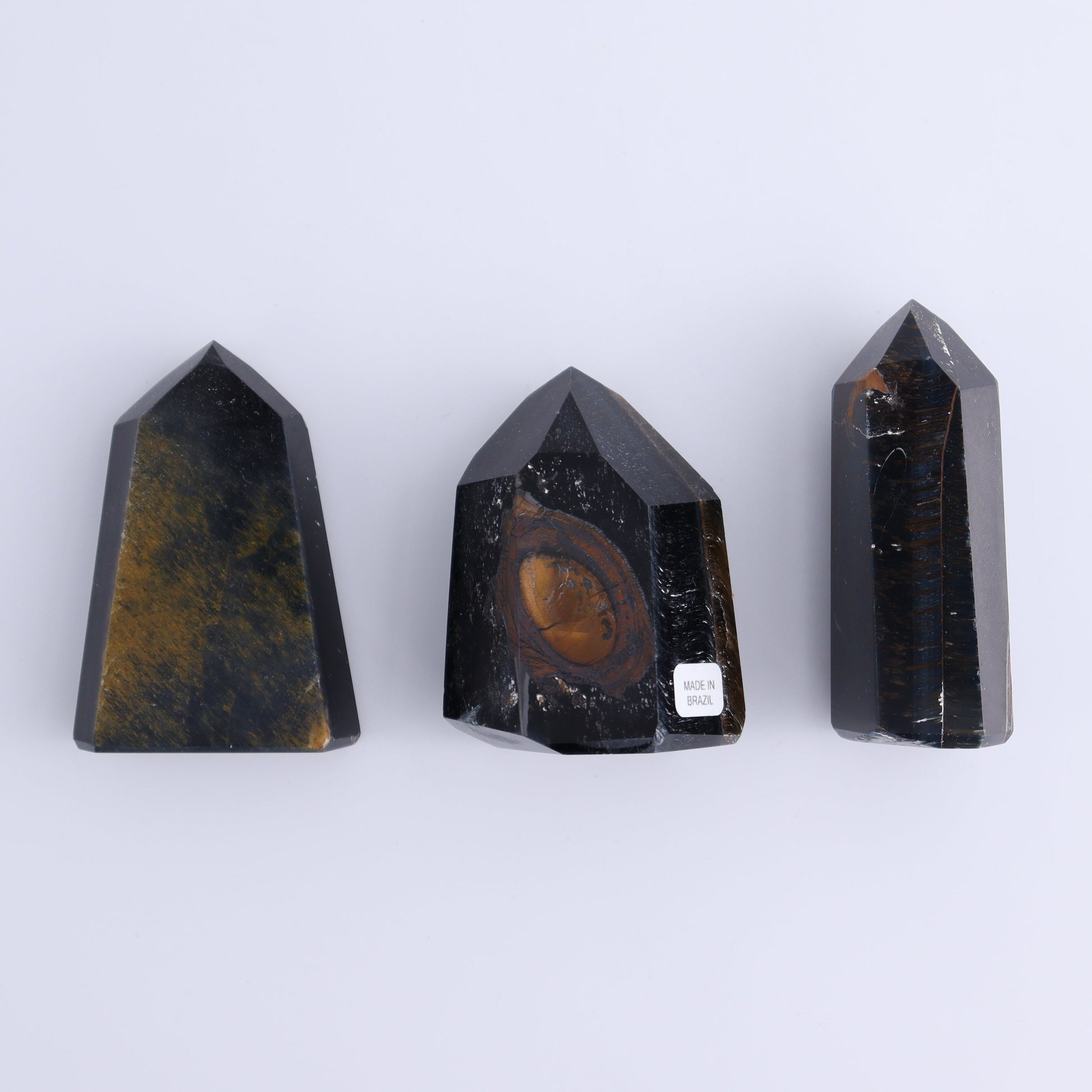 Tiger Eye Towers Set of 12 - Expert Wholesale and Supplier of Wholesale Crystals & Bulk Gemstones, ["Brazil","close_70","Tiger Eye","Towers"]