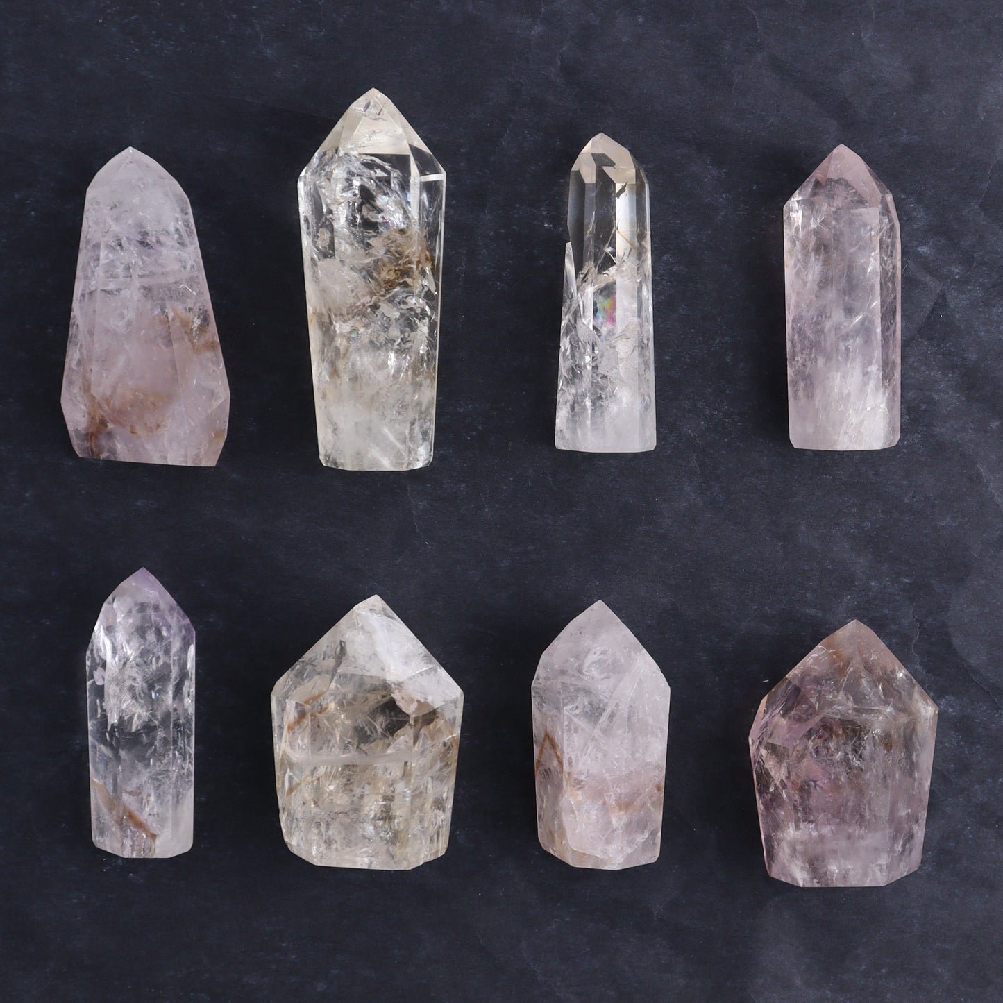Powellite Amethyst UV Reactive Towers Set of 20 - Expert Wholesale and Supplier of Wholesale Crystals & Bulk Gemstones, ["Amethyst","Powellite"]