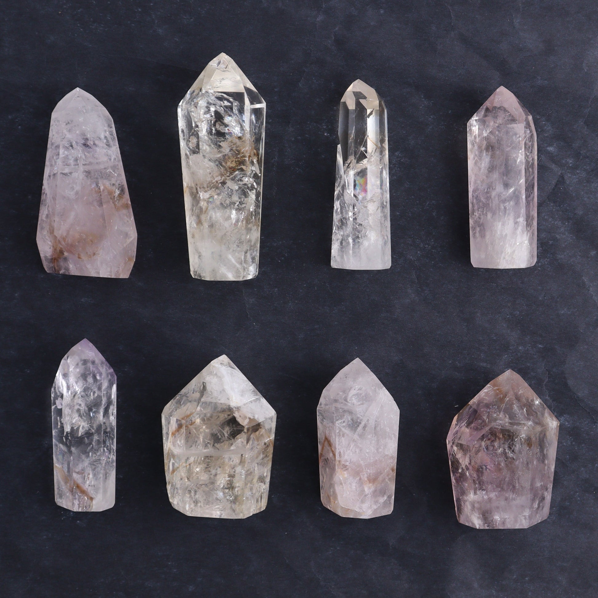 Powellite Amethyst UV Reactive Towers Set of 20 - Expert Wholesale and Supplier of Wholesale Crystals & Bulk Gemstones, ["Amethyst","Powellite"]