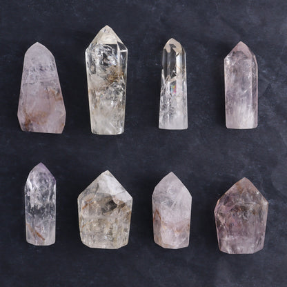 Powellite Amethyst UV Reactive Towers Set of 20 - Expert Wholesale and Supplier of Wholesale Crystals & Bulk Gemstones, ["Amethyst","Powellite"]