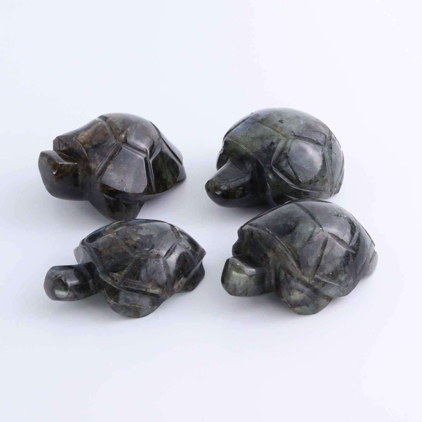 Labradorite Turtles Set of 4 - Expert Wholesale and Supplier of Wholesale Crystals & Bulk Gemstones, ["Labradorite","Madagascar","turtle","Turtles"]
