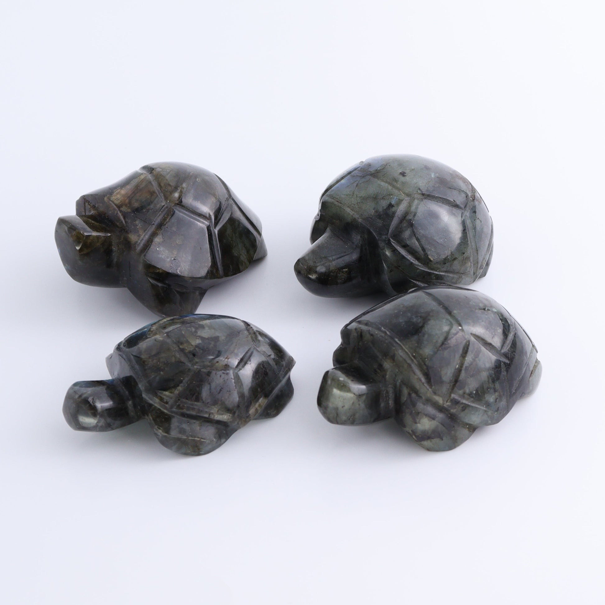 Labradorite Turtles Set of 4 - Expert Wholesale and Supplier of Wholesale Crystals & Bulk Gemstones, ["Labradorite","Madagascar","turtle","Turtles"]