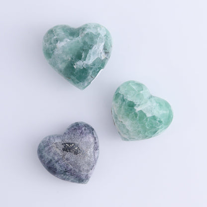 Fluorite Hearts Set of 6 - Expert Wholesale and Supplier of Wholesale Crystals & Bulk Gemstones, ["Fluorite","Hearts","Mexico"]
