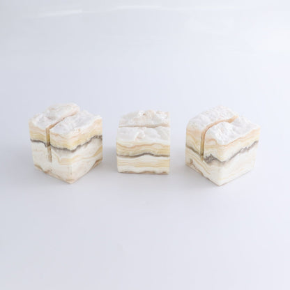 One Card Holder Mexican Onyx/Calcite Zebra