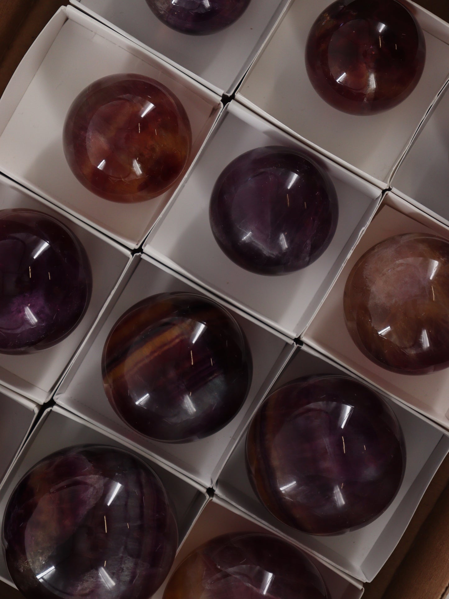 Fluorite Spheres Set of 12 - Expert Wholesale and Supplier of Wholesale Crystals & Bulk Gemstones, []