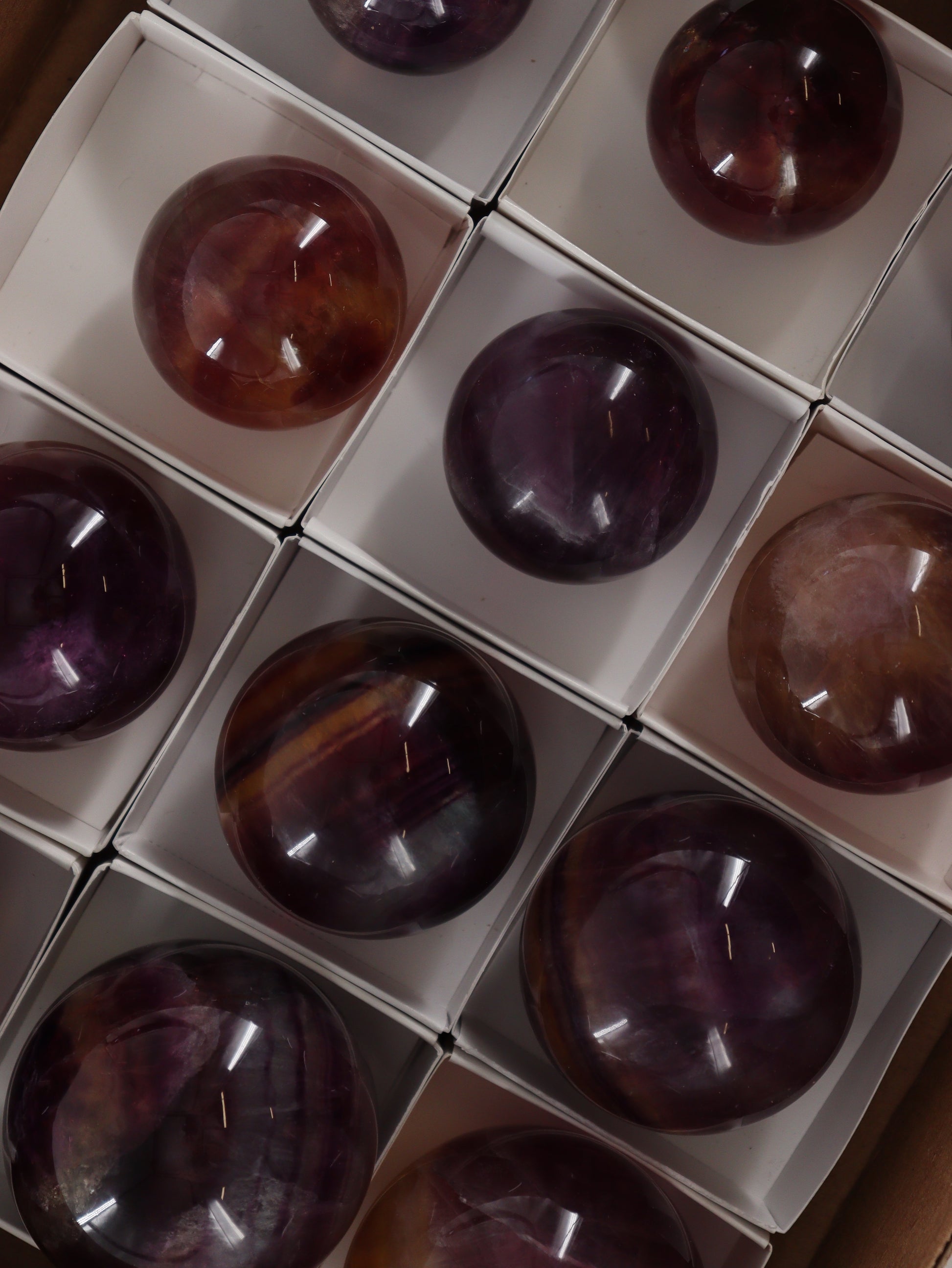 Fluorite Spheres Set of 12 - Expert Wholesale and Supplier of Wholesale Crystals & Bulk Gemstones, []