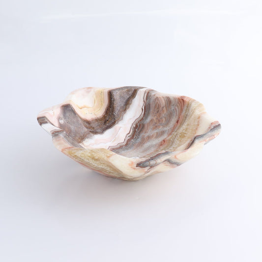 One Mexican Onyx/Calcite Pink & Green Bowl