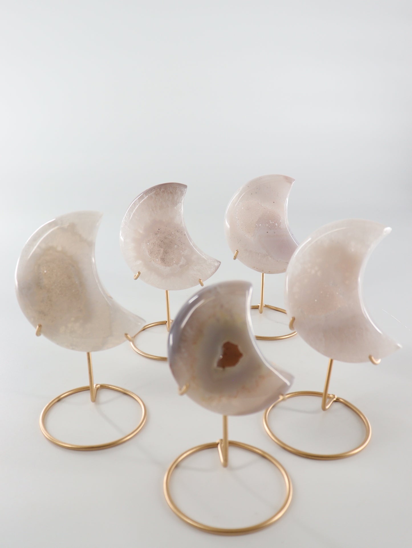 Agate Moons with Stands Set of 5 - Expert Wholesale and Supplier of Wholesale Crystals & Bulk Gemstones, []