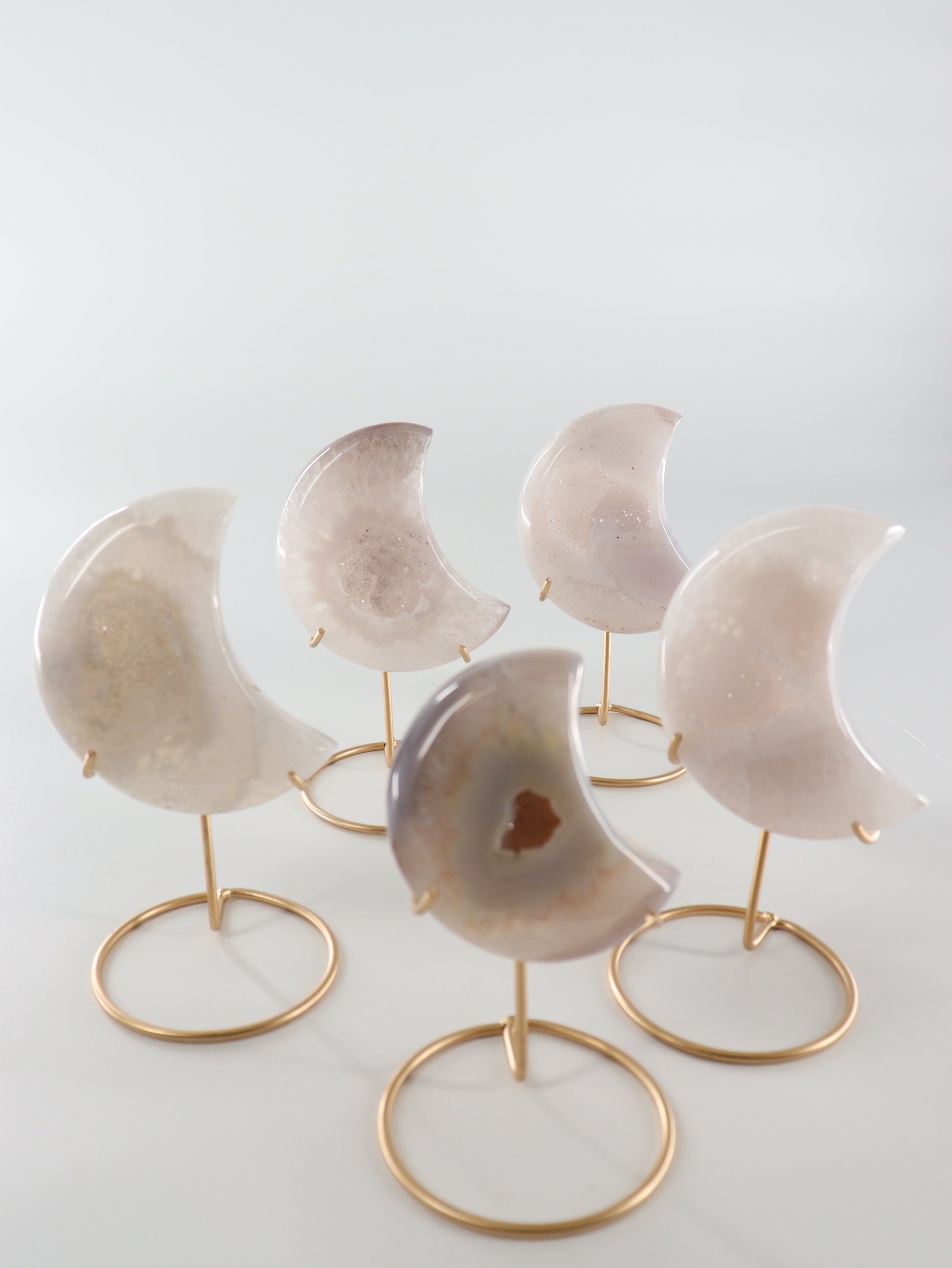 Agate Moons with Stands Set of 5 - Expert Wholesale and Supplier of Wholesale Crystals & Bulk Gemstones, []