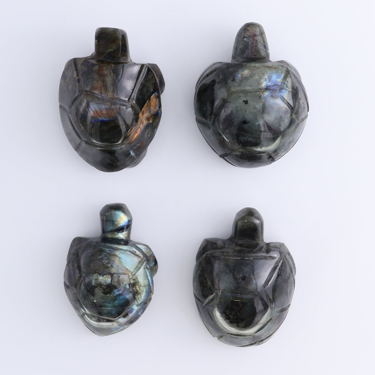 Labradorite Turtles Set of 4 - Expert Wholesale and Supplier of Wholesale Crystals & Bulk Gemstones, ["Labradorite","Madagascar","turtle","Turtles"]