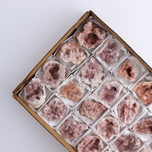 Pink Amethyst Geodes from Argentina Set of 24 - Expert Wholesale and Supplier of Wholesale Crystals & Bulk Gemstones, ["Argentina","Geodes","Pink Amethyst"]