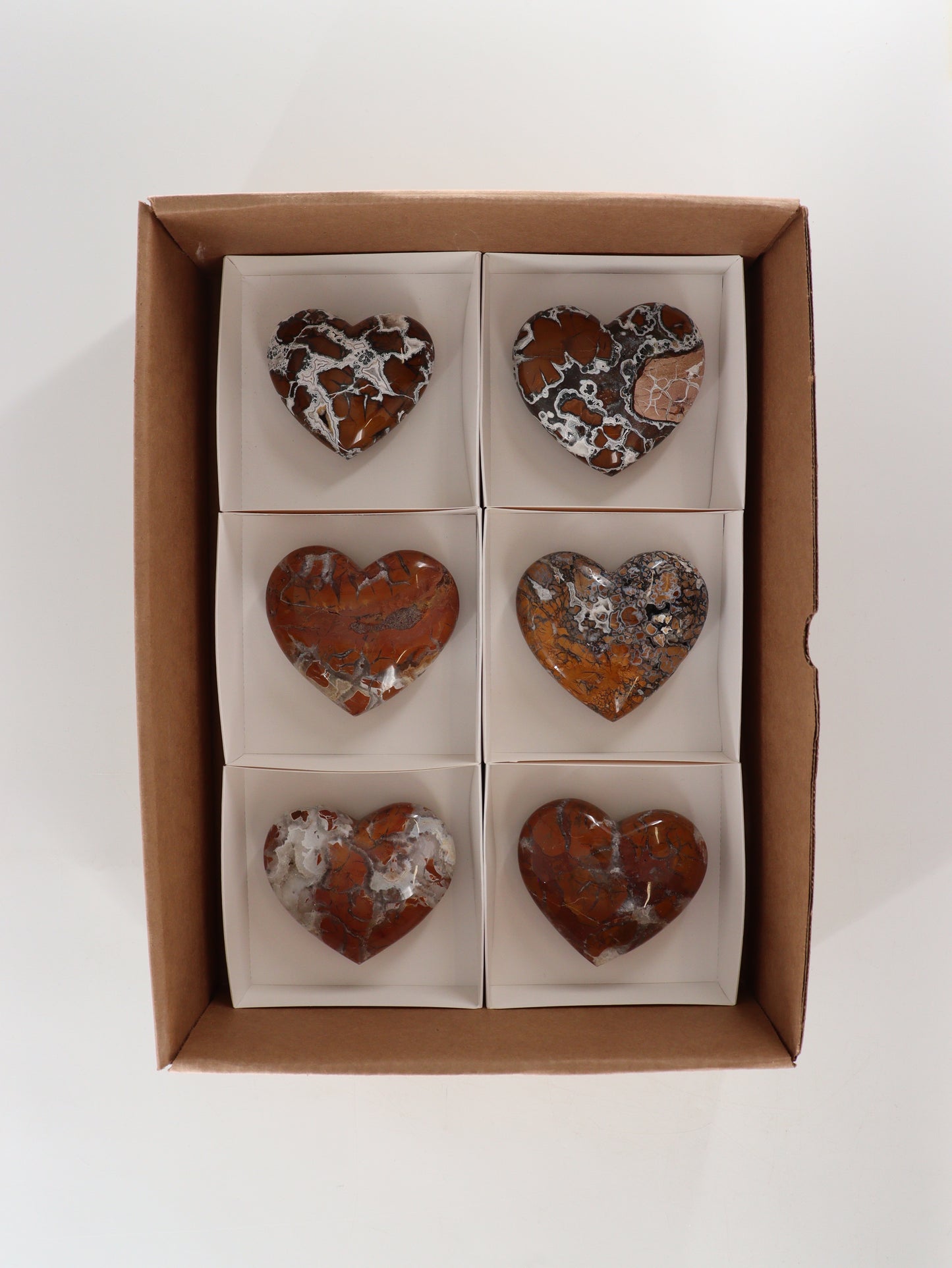 Brecciated Jasper Hearts Set of 6 - Expert Wholesale and Supplier of Wholesale Crystals & Bulk Gemstones, []