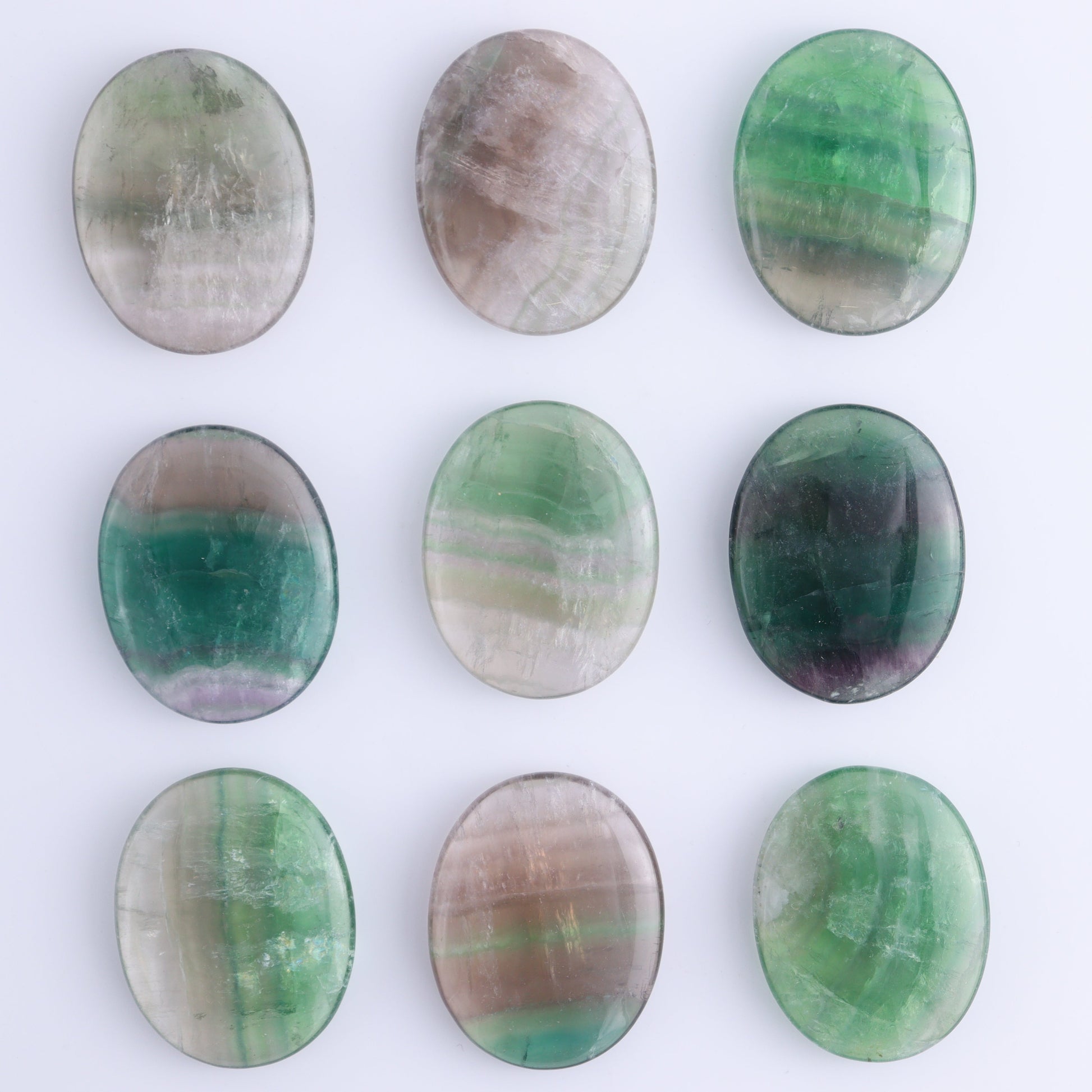 One Fluorite Flat Palm Stone - Expert Wholesale and Supplier of Wholesale Crystals & Bulk Gemstones, ["Fluorite","Palm Stones"]
