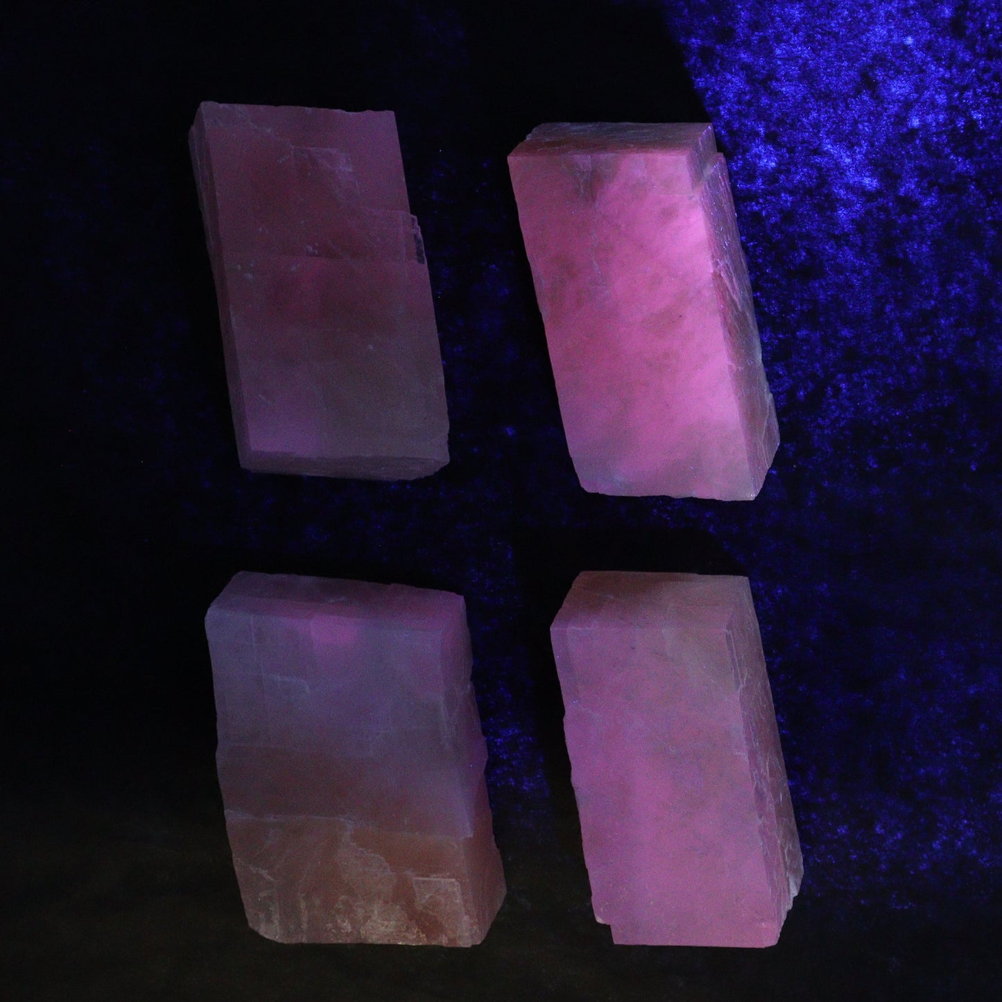 Pink Optical Calcite (Fluorescent) Set of 12 - Expert Wholesale and Supplier of Wholesale Crystals & Bulk Gemstones, ["Calcite","Mexico","Optical Calcite"]