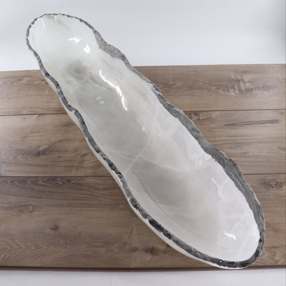 Mexican Onyx/Calcite Canoe Bowl