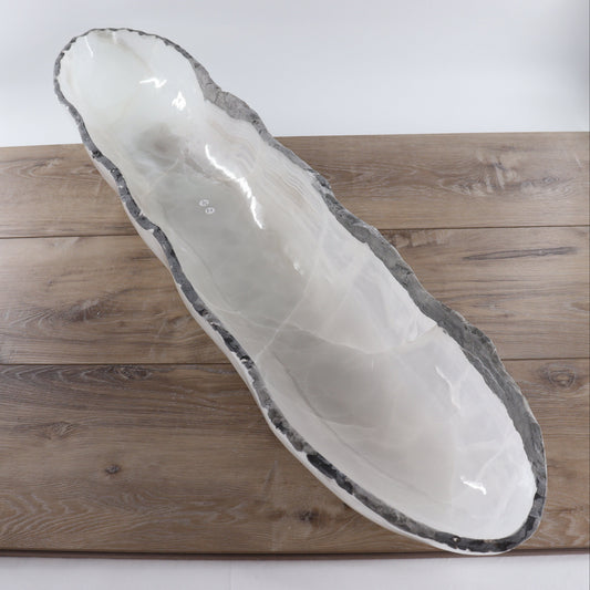 Mexican Onyx/Calcite Canoe Bowl