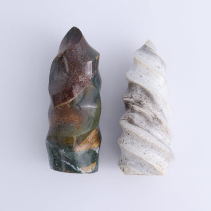 Ocean Jasper Flames Set of 5 - Expert Wholesale and Supplier of Wholesale Crystals & Bulk Gemstones, ["close_30","flames","jasper","Madagascar","Ocean Jasper"]