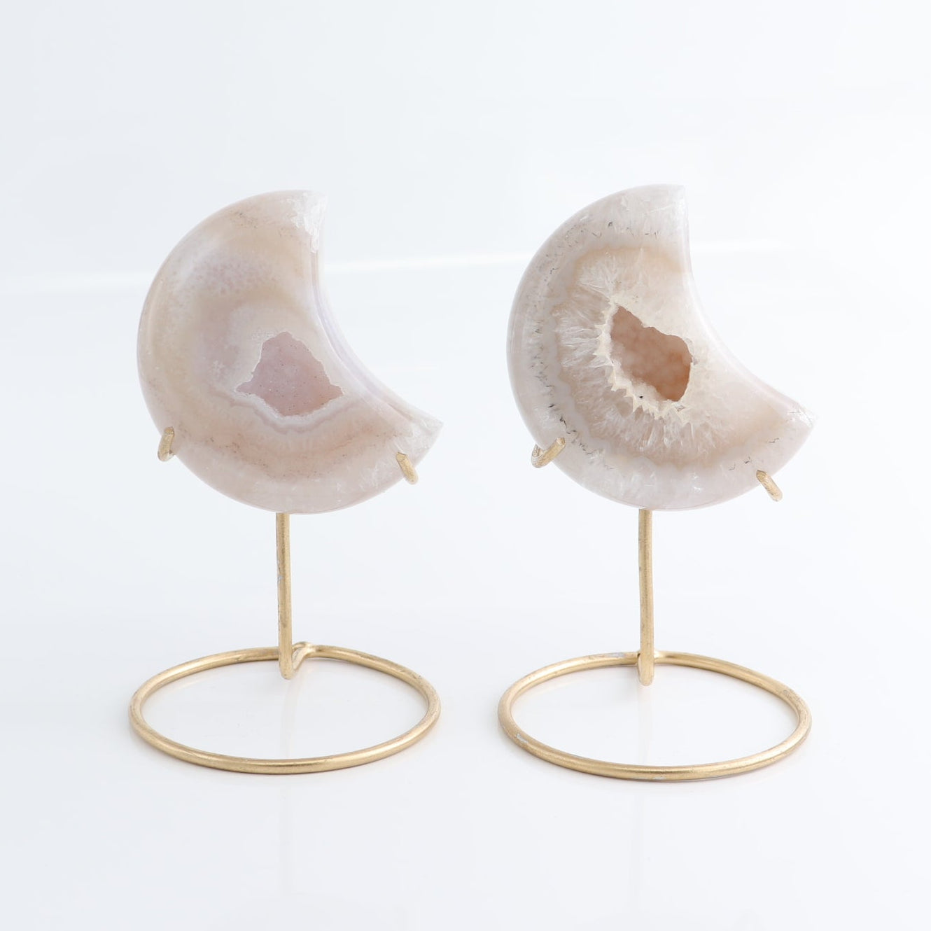 Agate Moons with Stand Set of 5