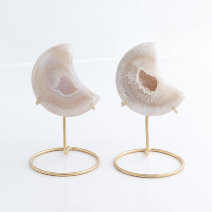 Agate Moons with Stand Set of 5