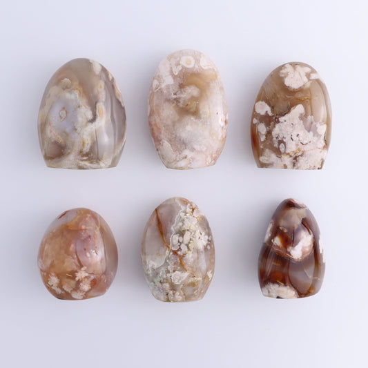 Flower Agate Freeforms Set of 6 - Expert Wholesale and Supplier of Wholesale Crystals & Bulk Gemstones, ["Flower Agate","Freeforms","Madagascar"]