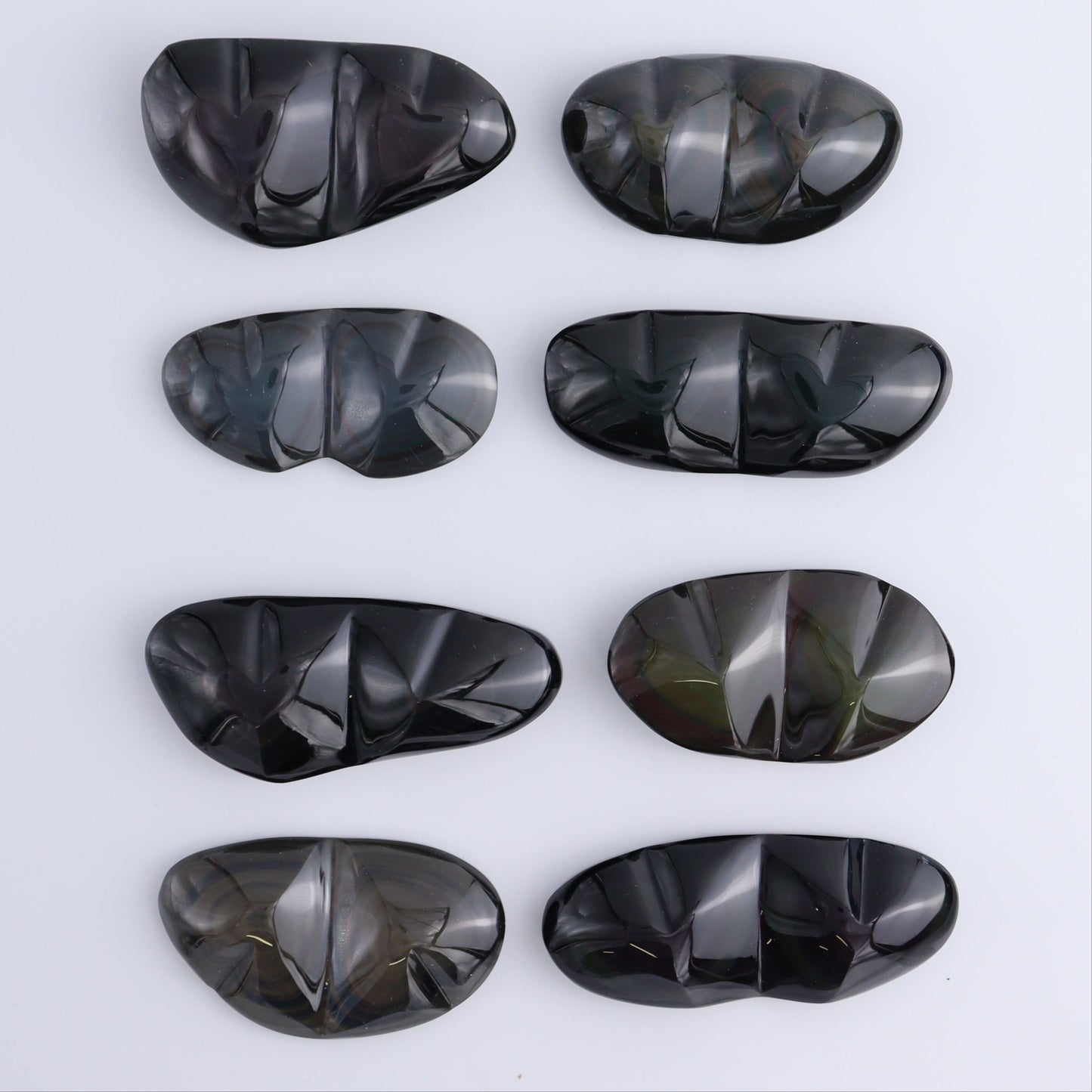 Rainbow Obsidian Heart Pairs Set of 8 - Expert Wholesale and Supplier of Wholesale Crystals & Bulk Gemstones, ["Hearts","Mexico","Rainbow Obsidian"]