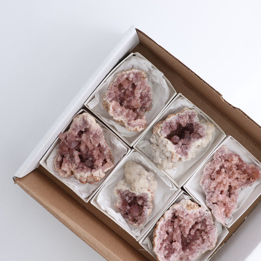 Pink Amethyst Geodes Set of 6