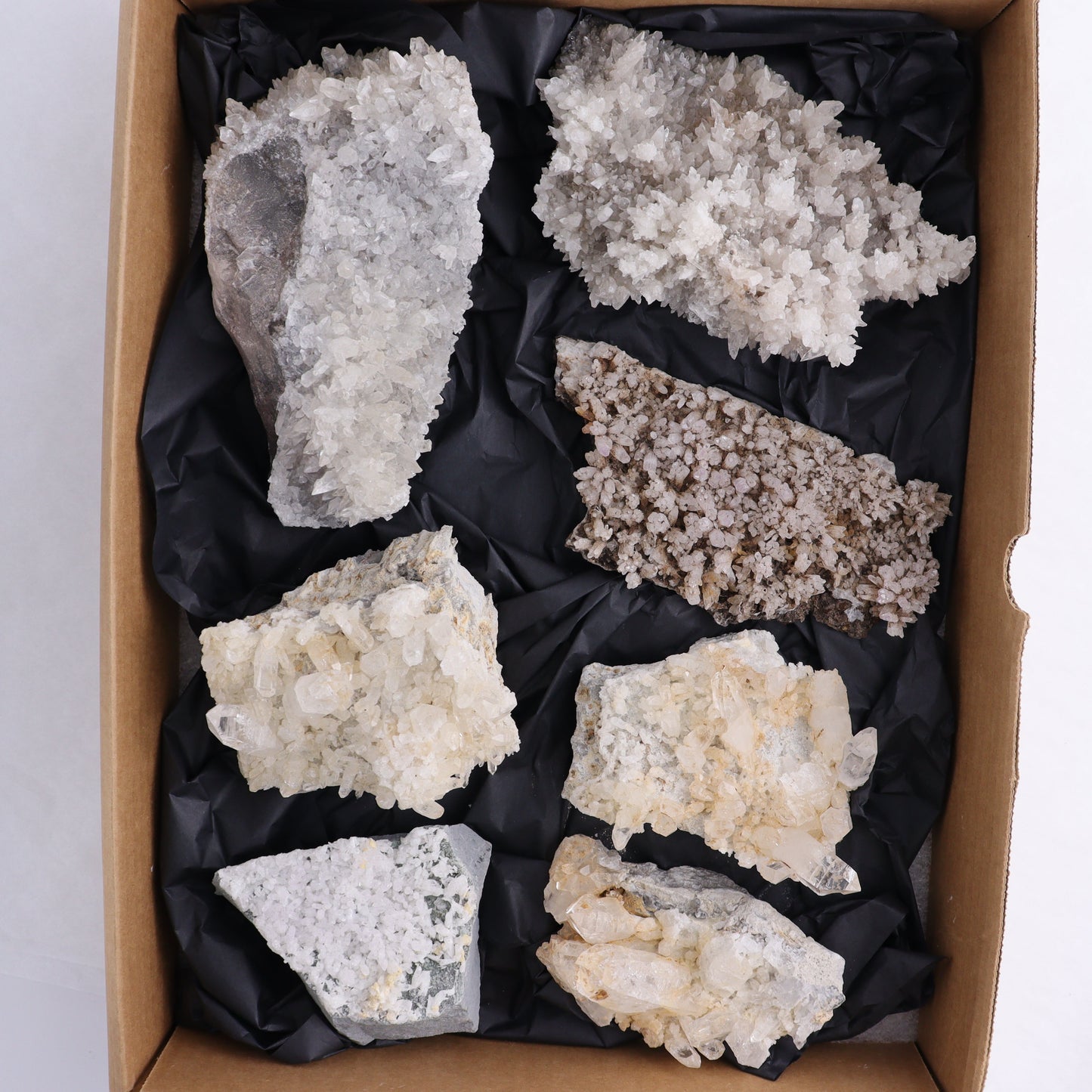 Mexican Quartz Clusters Set of 7 - Expert Wholesale and Supplier of Wholesale Crystals & Bulk Gemstones, ["close_50","Clusters","Mexico","Quartz"]