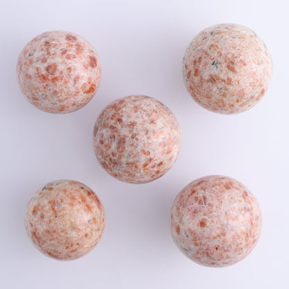 Sunstone Spheres Set of 5 - Expert Wholesale and Supplier of Wholesale Crystals & Bulk Gemstones, ["Spheres","Sunstone"]