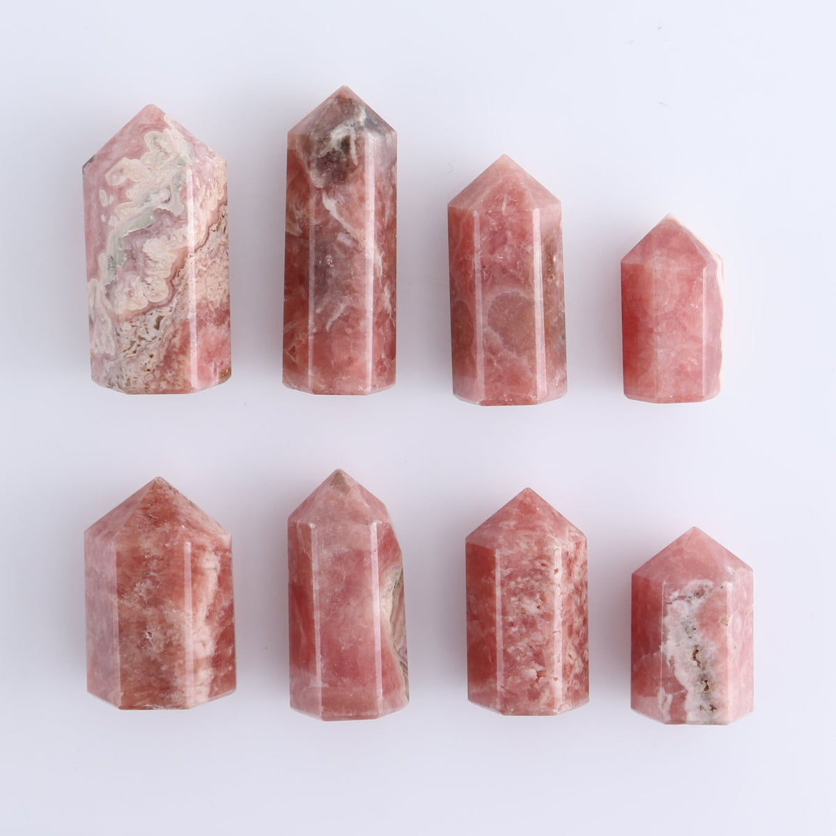 Rhodochrosite Towers Set of 8