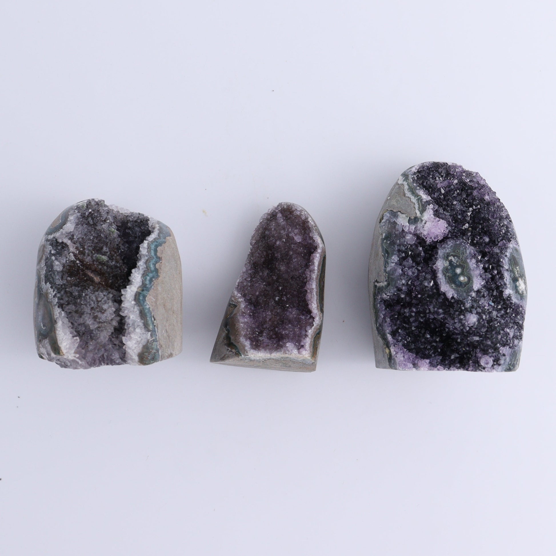 Uruguay Amethyst Cut Base Set of 6 - Expert Wholesale and Supplier of Wholesale Crystals & Bulk Gemstones, ["Amethyst","Cut Base","Uruguay"]