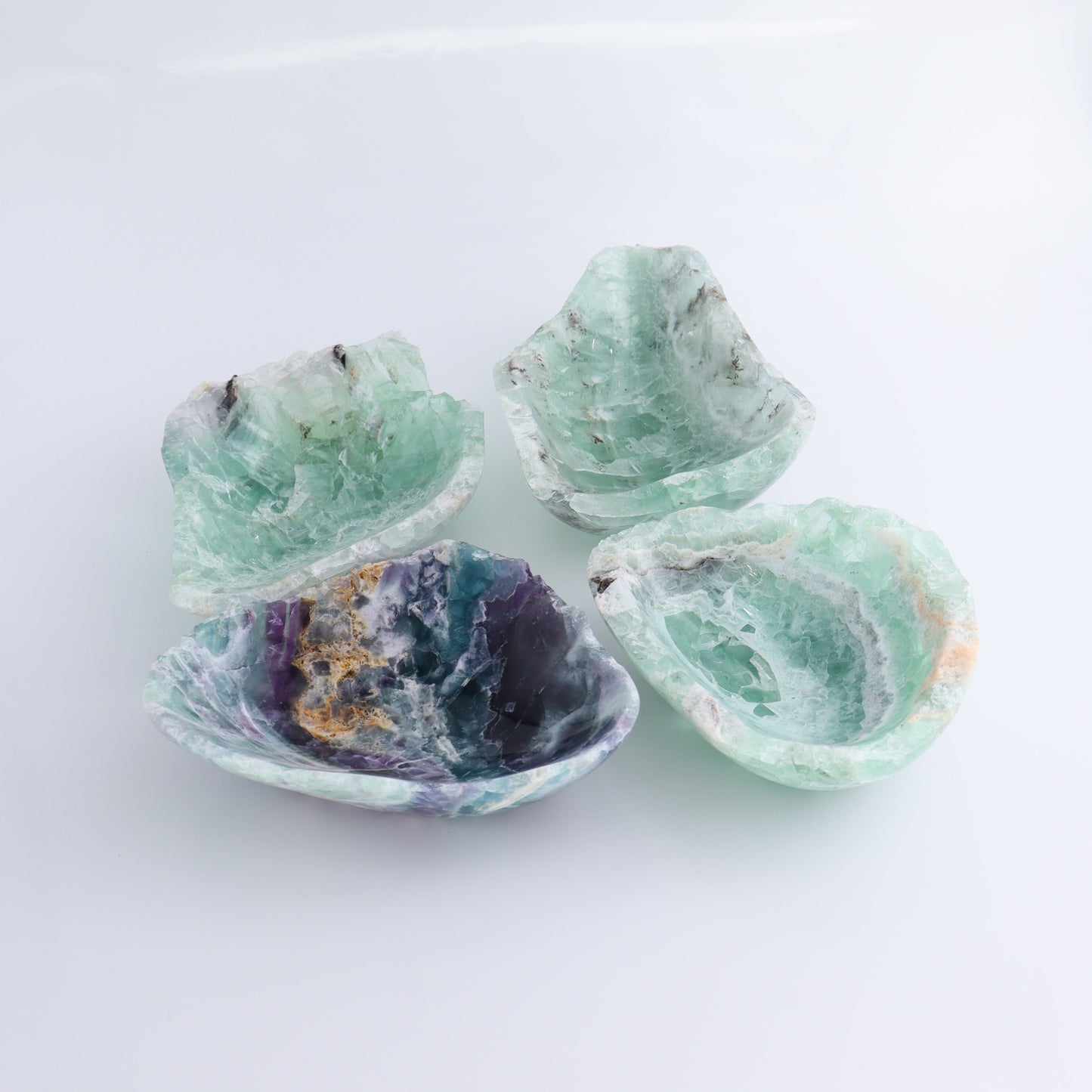 Fluorite Bowls Set of 4 - Expert Wholesale and Supplier of Wholesale Crystals & Bulk Gemstones, ["Bowls","Fluorite","Mexico"]