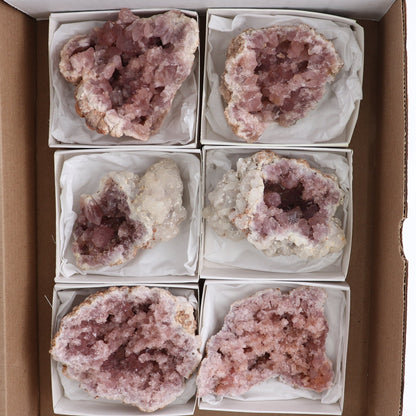 Pink Amethyst Geodes Set of 6
