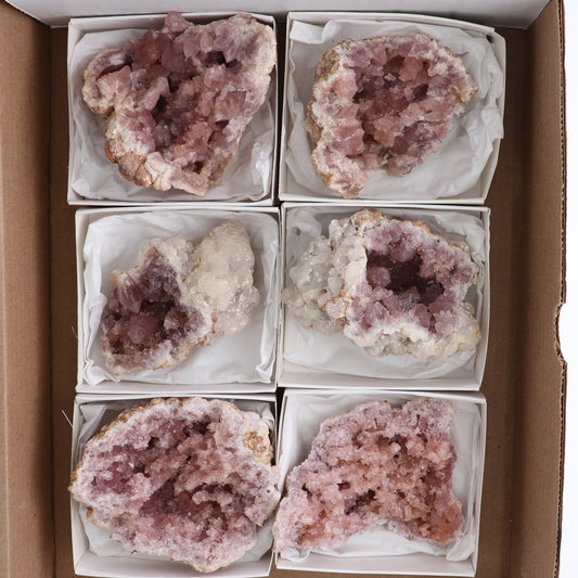 Pink Amethyst Geodes Set of 6