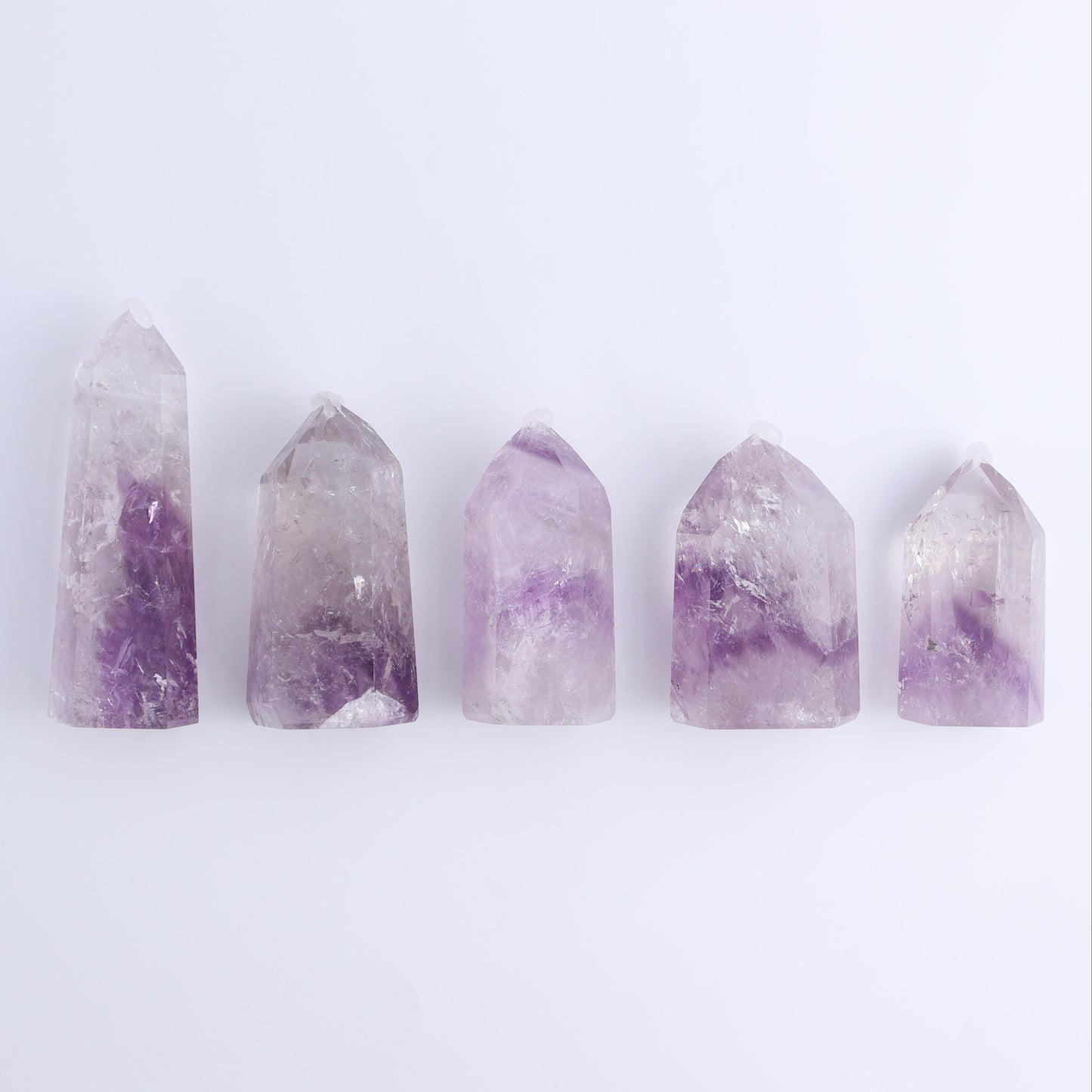 Amethyst Towers Set of 5 - Expert Wholesale and Supplier of Wholesale Crystals & Bulk Gemstones, ["Amethyst","Brazil","Towers"]