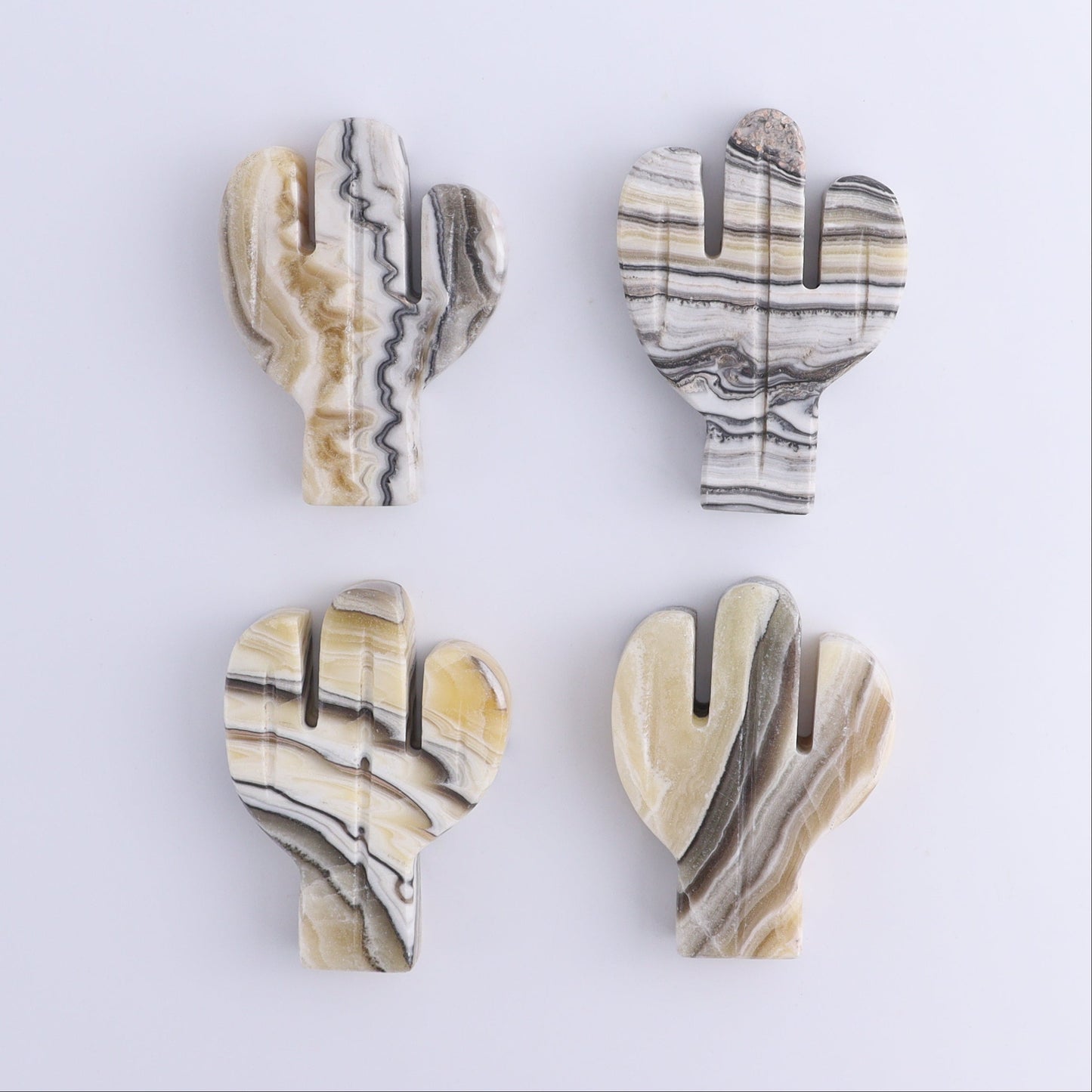 One Cactus Mexican Onyx/Calcite Black & Yellow Zebra 9 cm - Expert Wholesale and Supplier of Wholesale Crystals & Bulk Gemstones, ["Cactus","Calcite","Catalog Onyx","Mexico","onyx"]
